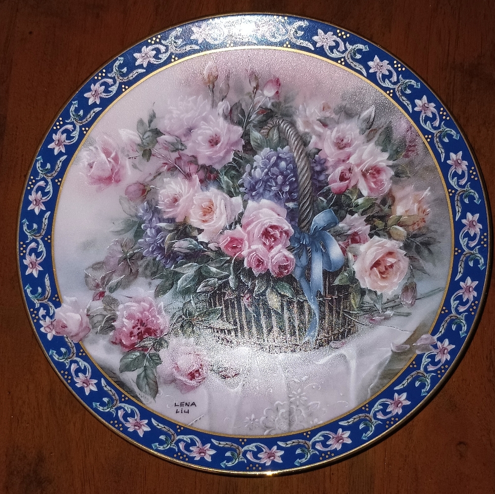 Lena‎ Liu Basket Bouquets "Roses" plate